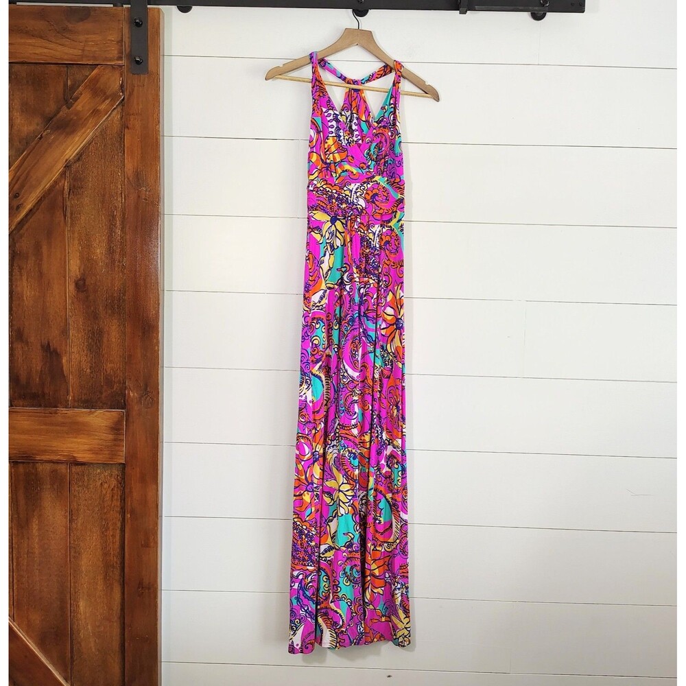 Lilly Pulitzer Womens Maxi Dress XS Multicolor Abstract Print Sleeveless Resort - Picture 3 of 10